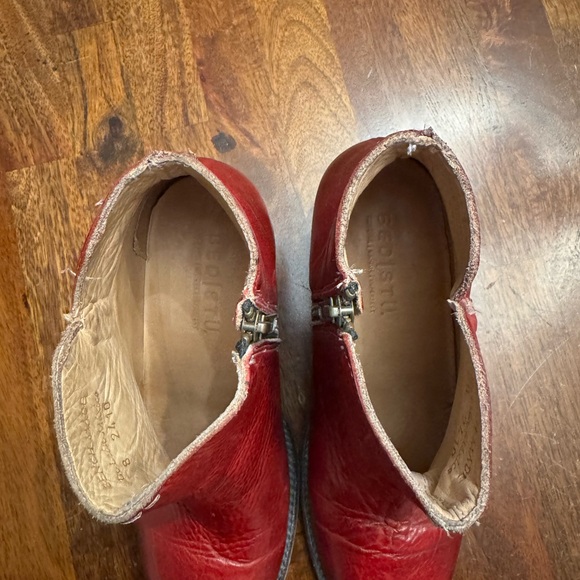 Bed Stu yell Rustic Ankle Booties Heeled Boots Womens Size 8 Red - Picture 2 of 6